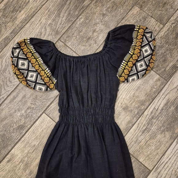 Vintage Guatemalan Maxi Dress  Embroidered Column Kaftan Sz Medium - Picture 6 of 7